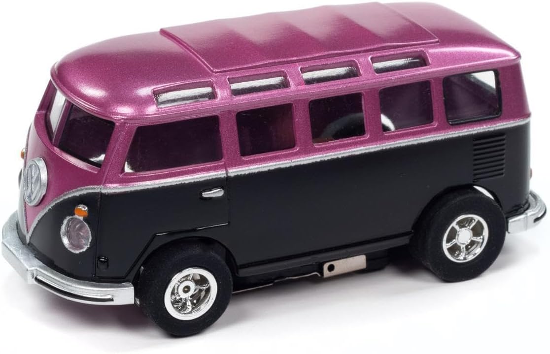 Auto World Xtraction 1965 VW Samba Bus (Black/Purple) HO Scale Slot Car