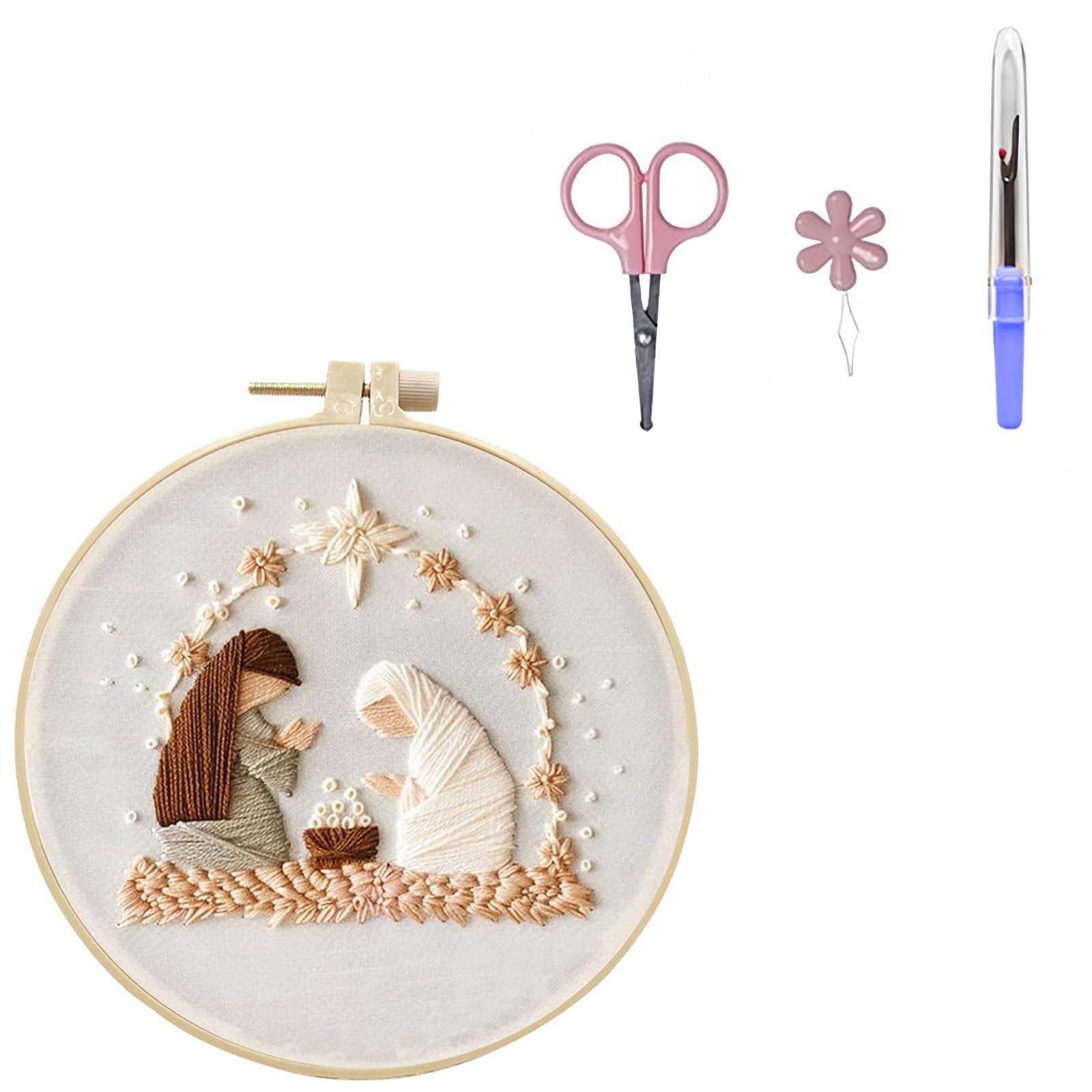 Kalttoy Birth Of A Horse Tro Embroidery Craft With Hoop, Pattern Guide, Needle And Thread For Beginners Cotton Embroidery Supplies