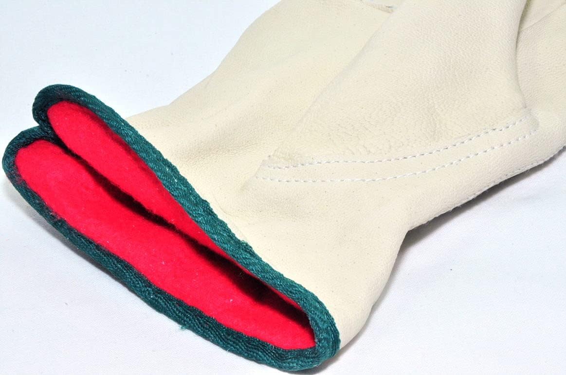 G & F 6013L-3 Cold Weather Premium Genuine Grain Cowhide Leather Gloves with Red Fleece Lining (3 Pair), Winter Work Gloves, Driving Gloves, Men's Large