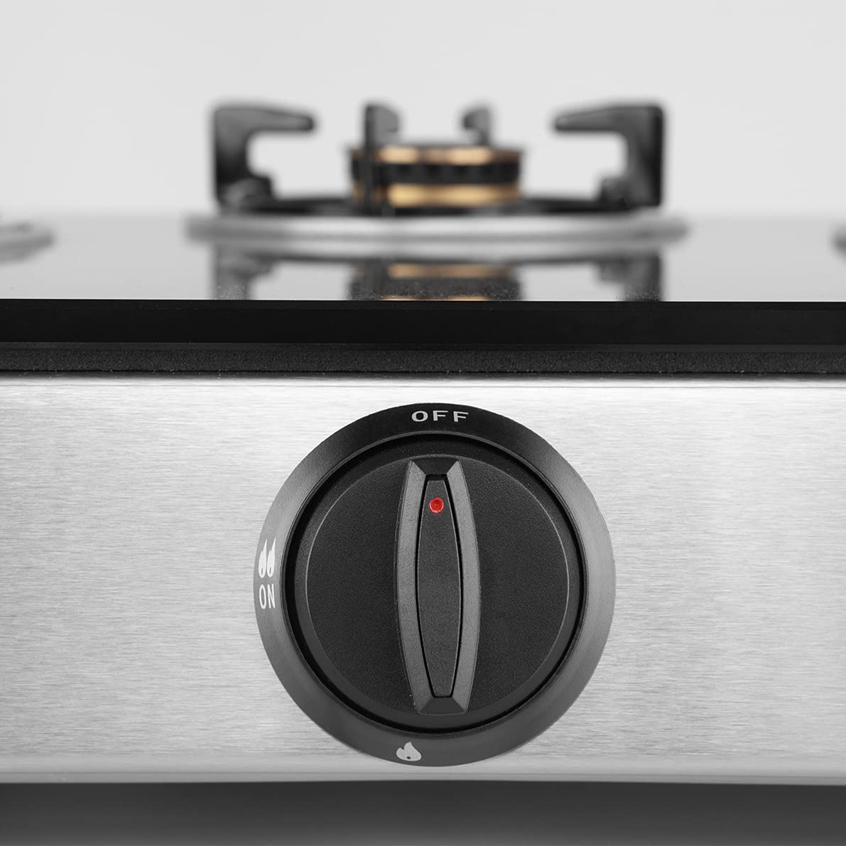 Orbegozo Fo 3520 Cuisinière à gaz, 2 brûleurs triple couronne, butane ou propane, allumage piézoélectrique, surface en verre trempé, corps en acier inoxydable