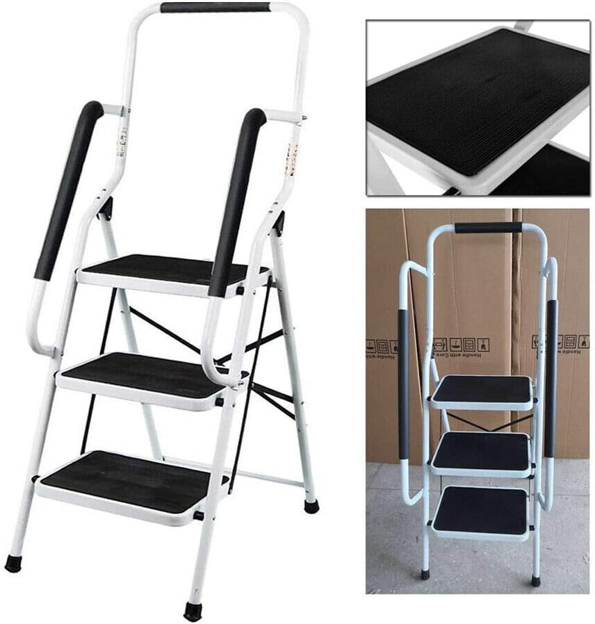 Escabeau Pliant Escabeau 3 Marches En Acier Marchepied Pliable Antidérapant 3 Marches Pliable