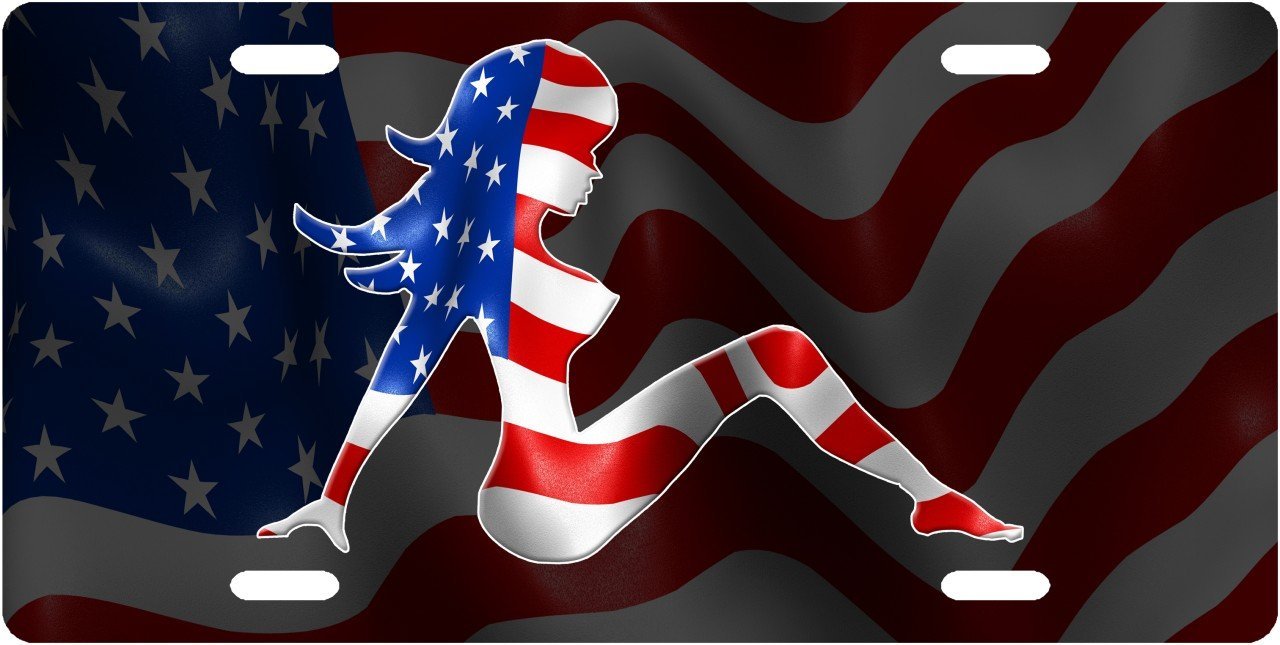 American Trucker Girl Custom License Plate Novelty Tag from Redeye Laserworks