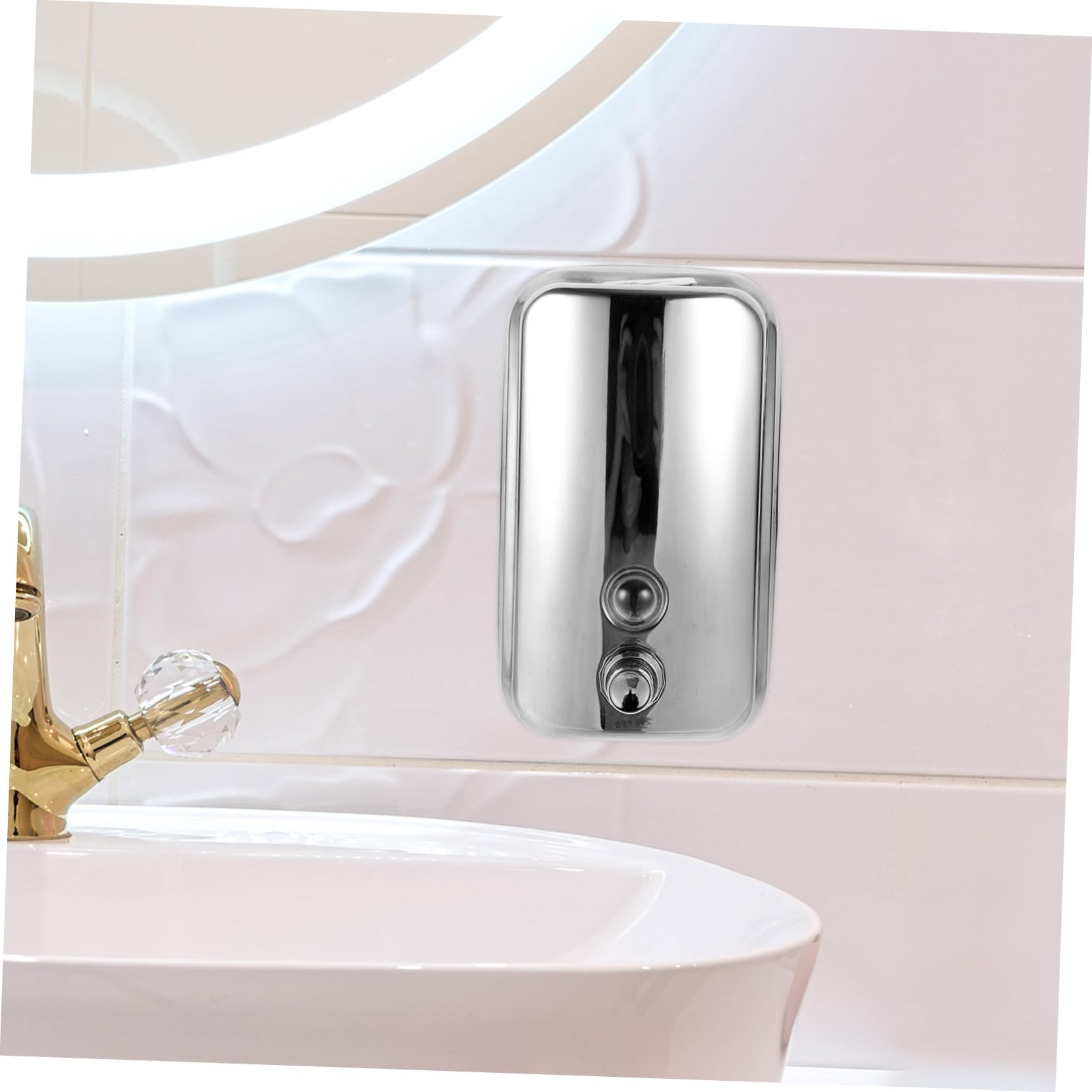 Dispensador de Jabón Líquido para Pared de Acero Inoxidable Capacidad Dosificador Manual para Baño Cocina y Oficina Resistente y Fácil de Instalar Diseño Anti-Goteo y