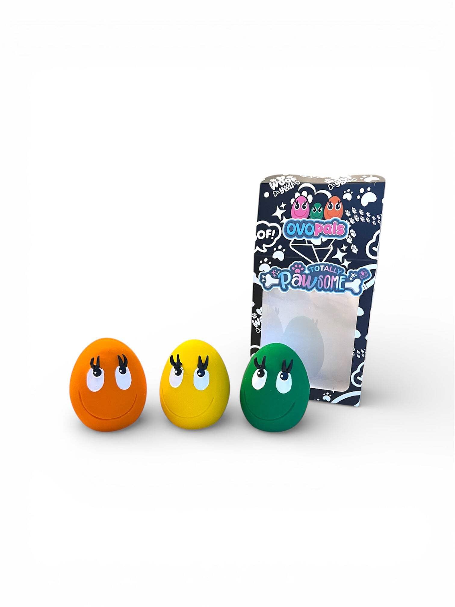 Totally Pawsome OVO Egg (Small) - 3 Pack (Yellow, Orange & Green)