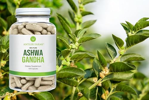 Miniatura 3 de Antler Farms - Extracto de raíz de Ashwagandha orgánico 100% puro y raíz de Ashwagandha, 130 cápsulas, 1200 mg - Std. a 5% withanolides, aumenta el