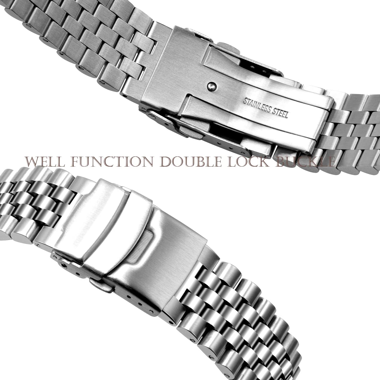Correa de reloj de liberación rápida ajustable Super 3D, cierre doble, 20mm, 22mm, 24mm