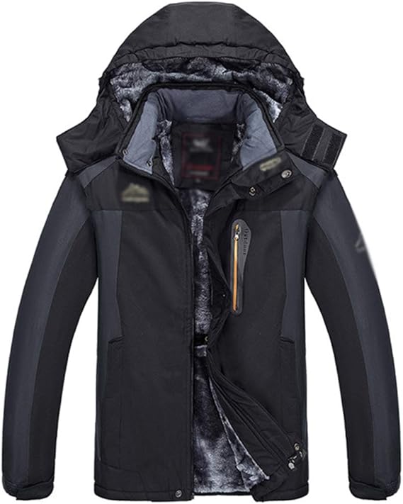 HJHHJHAB Men's Waterproof Mountain Jacket Warm Fleece Hiking Coat