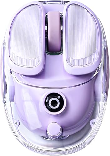 Q9 Ratón inalámbrico portátil cargable de 2.4 GHzBluetooth de modo dual, 4 DPI ajustables, 4800 DPI ratón de seguimiento óptico con iluminación RGB,