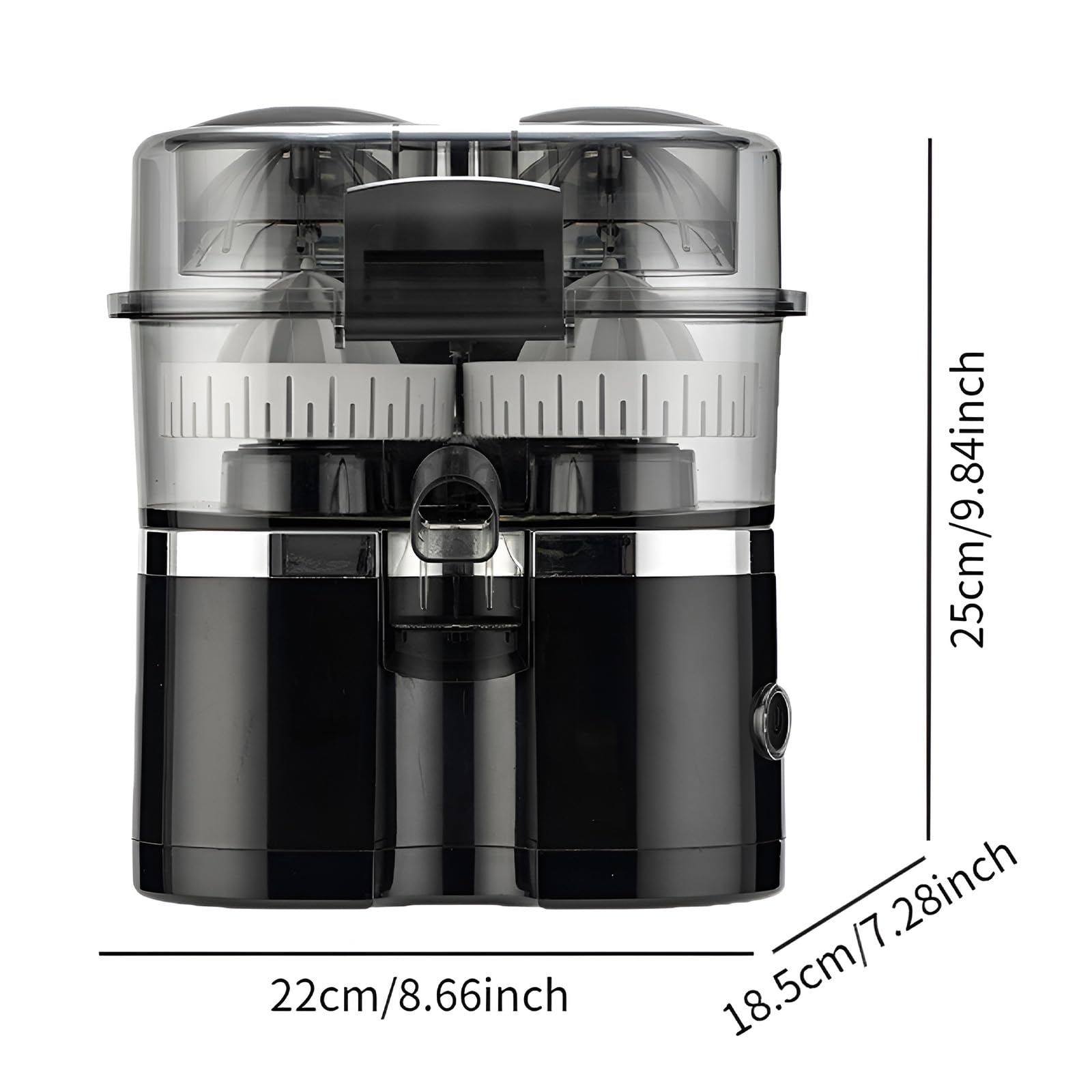 Exprimidor eléctrico de 90 W, exprimidor automático doble de naranja y limón, exprimidor de cítricos multifuncional para un máximo rendimiento de jugo, reduce la oxidación, ideal para frutas y