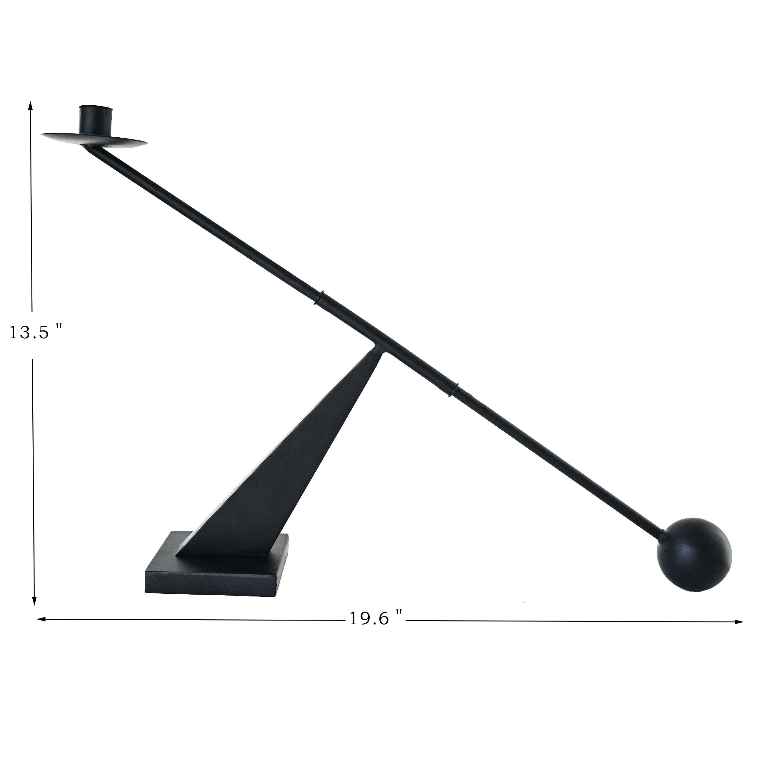 Moderner Kerzenhalter aus schwarzem Metall, dekorativer Kerzenständer, konische Kerzenhalter, Heimdekoration, 48,3 cm