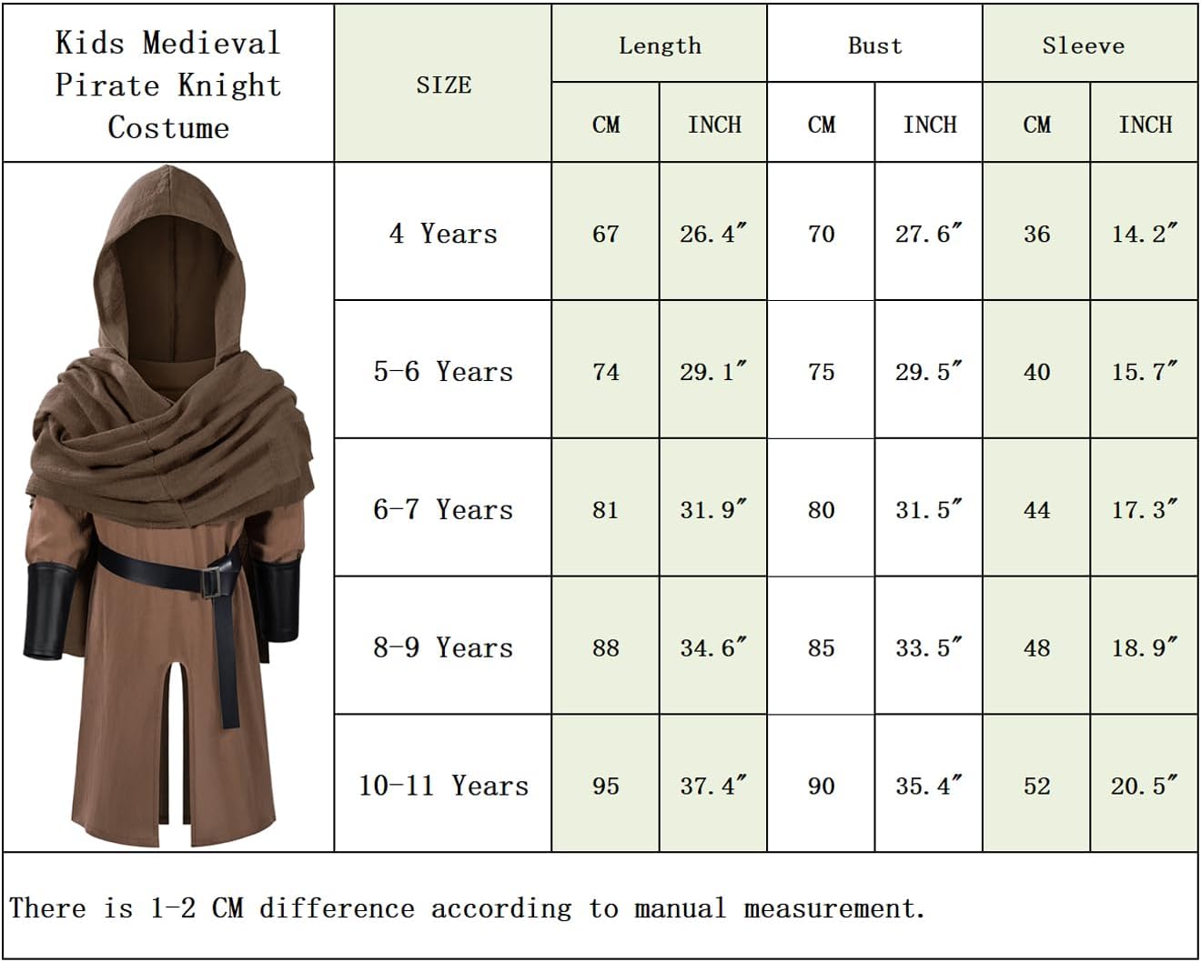 TOKYO REVENGERS Kids Medieval Renaissance Pirate Costume Knight Cosplay Outfit LARP Costume Accessories Set - Image 5