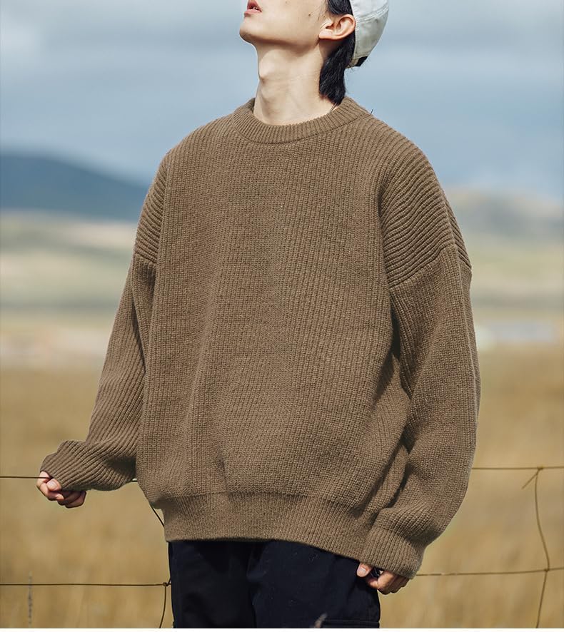 Men's Vintage Grandpa Aesthetic Sweaters Crewneck Knitted Sweatshirt Pullovers Y2K Grunge Clothing Korean Streetwear - Image 6