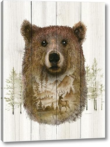 Bear Wilderness Portrait by Ed Wargo - 12" x 16" Canvas Art Print Gallery Wrapped - Ready to Hang