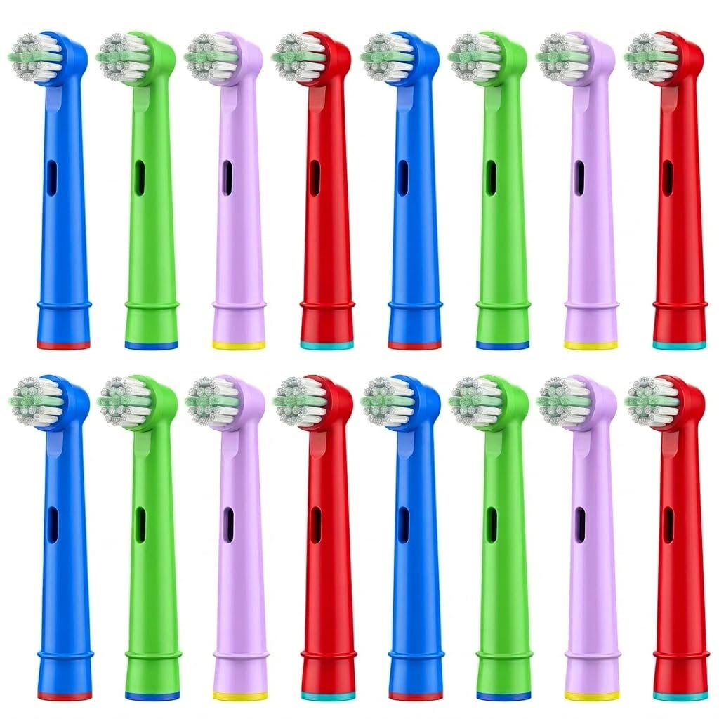 Recambios Cepillos Compatible con Braun Oral B NiƱos, 16 Piezas Kids Cabezales Cepillo de Dientes ElƩctrico Cerdas Extra Suaves para Personas Sensibles
