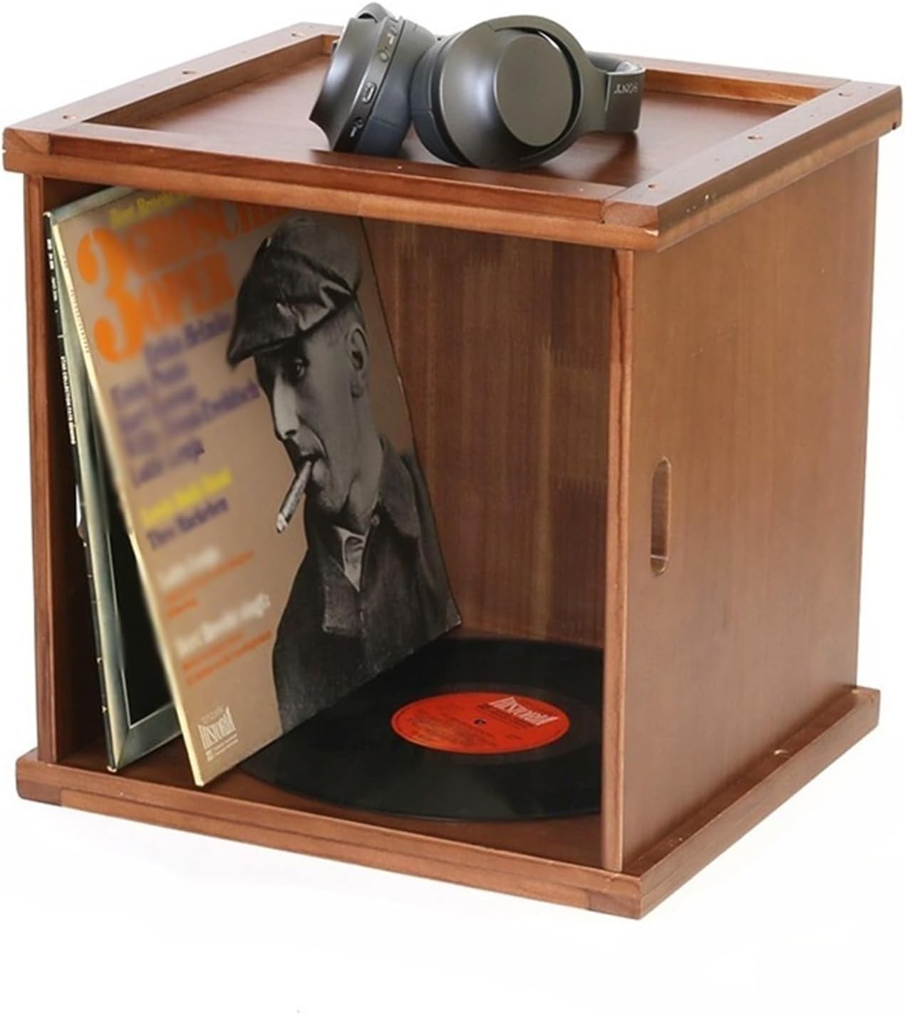 Amazon.com: DVD CD Rack Holder Vinyl Record LP Storage Box, Wooden ...