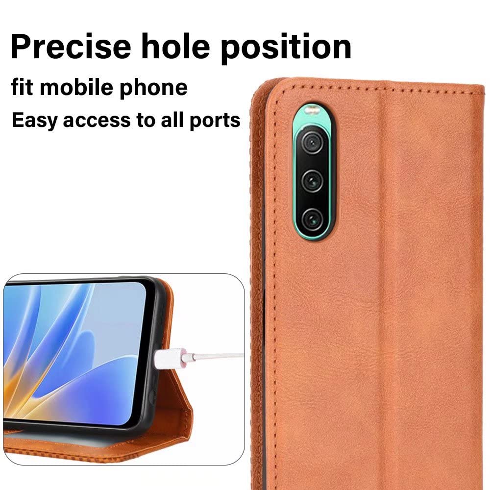 HONLEN Custodia per Smartphone, Compatible with Sony Xperia 10 IV Cover, (6 Inches) Premium PU Pelle Wallet Magnetica Flip Case con Stampata Mandala, 3 Slot Schede, Stand Cover
