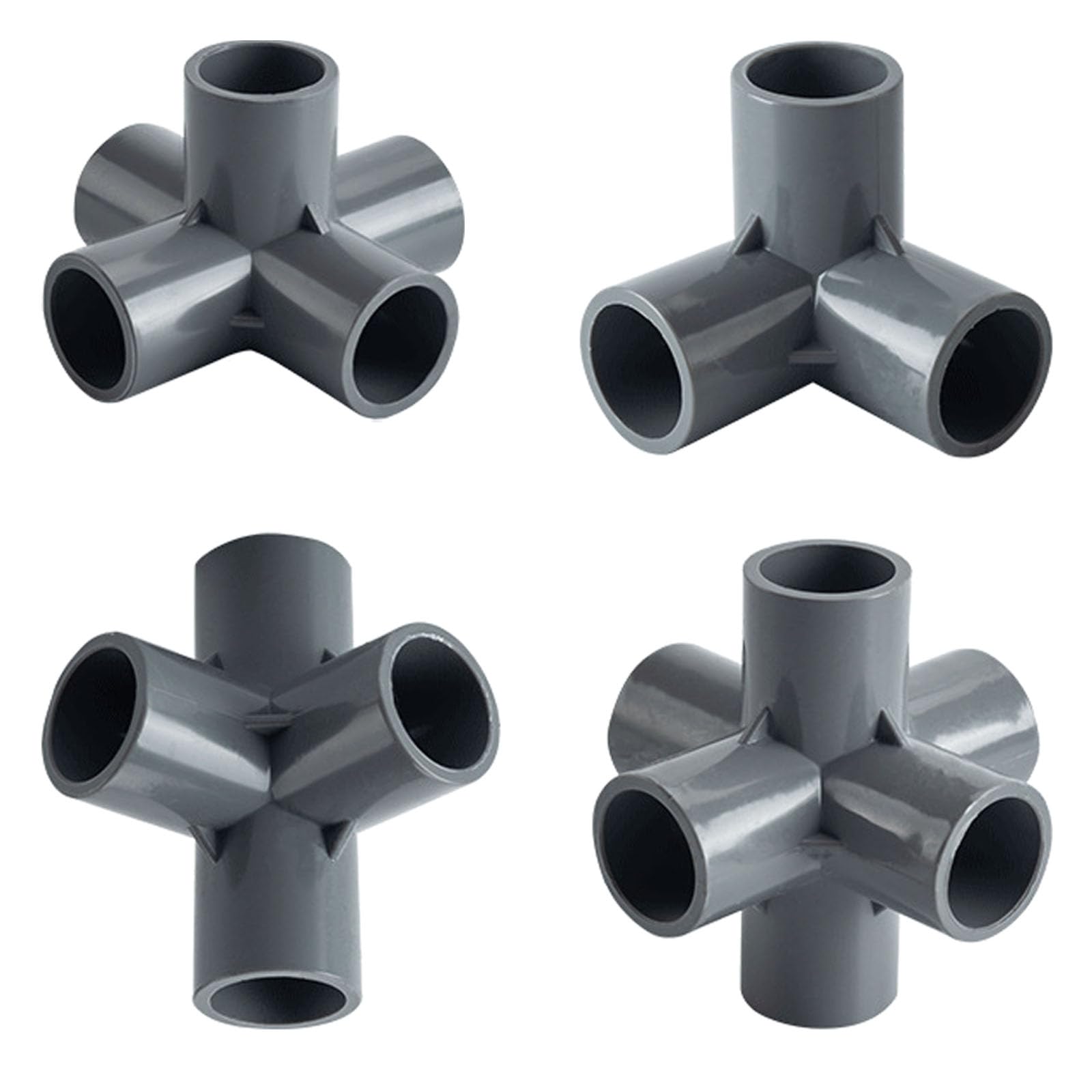 Adaptadores y Accesorios de tubería de PVC, Material plástico Duradero para riego de Jardines y proyectos de Agua de Bricolaje en el hogar 5-Way PVC Fitting_20pcs 2"