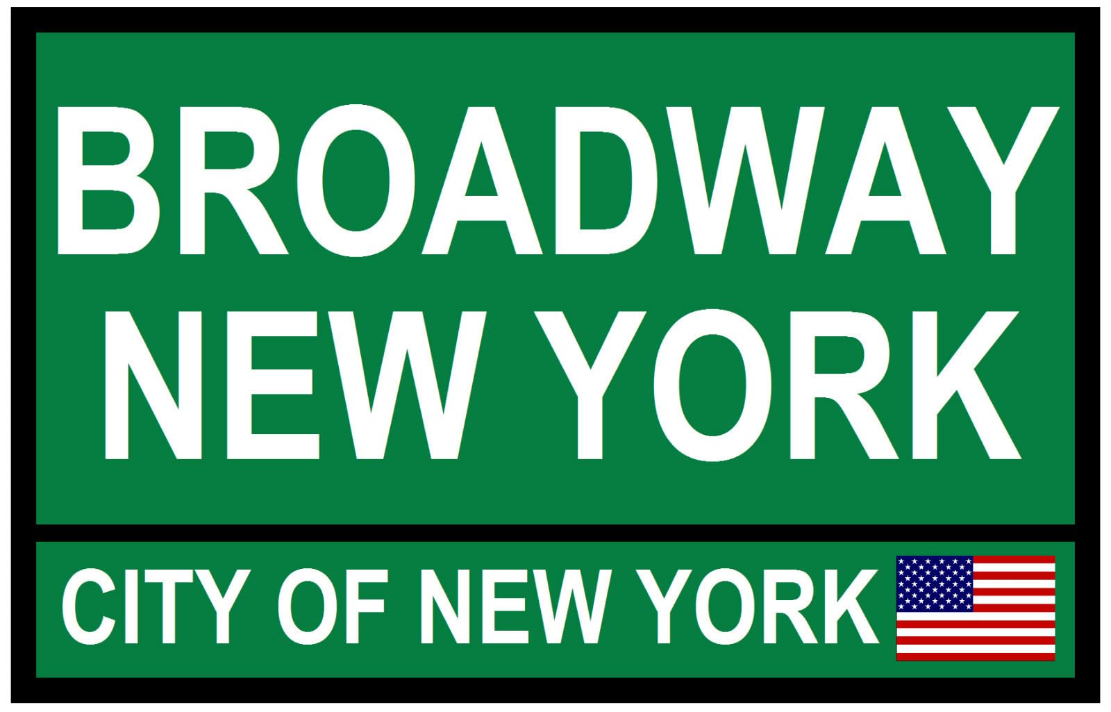 Street Road Signs Broadway New York Decoration Props Plaque 8X12 Inch