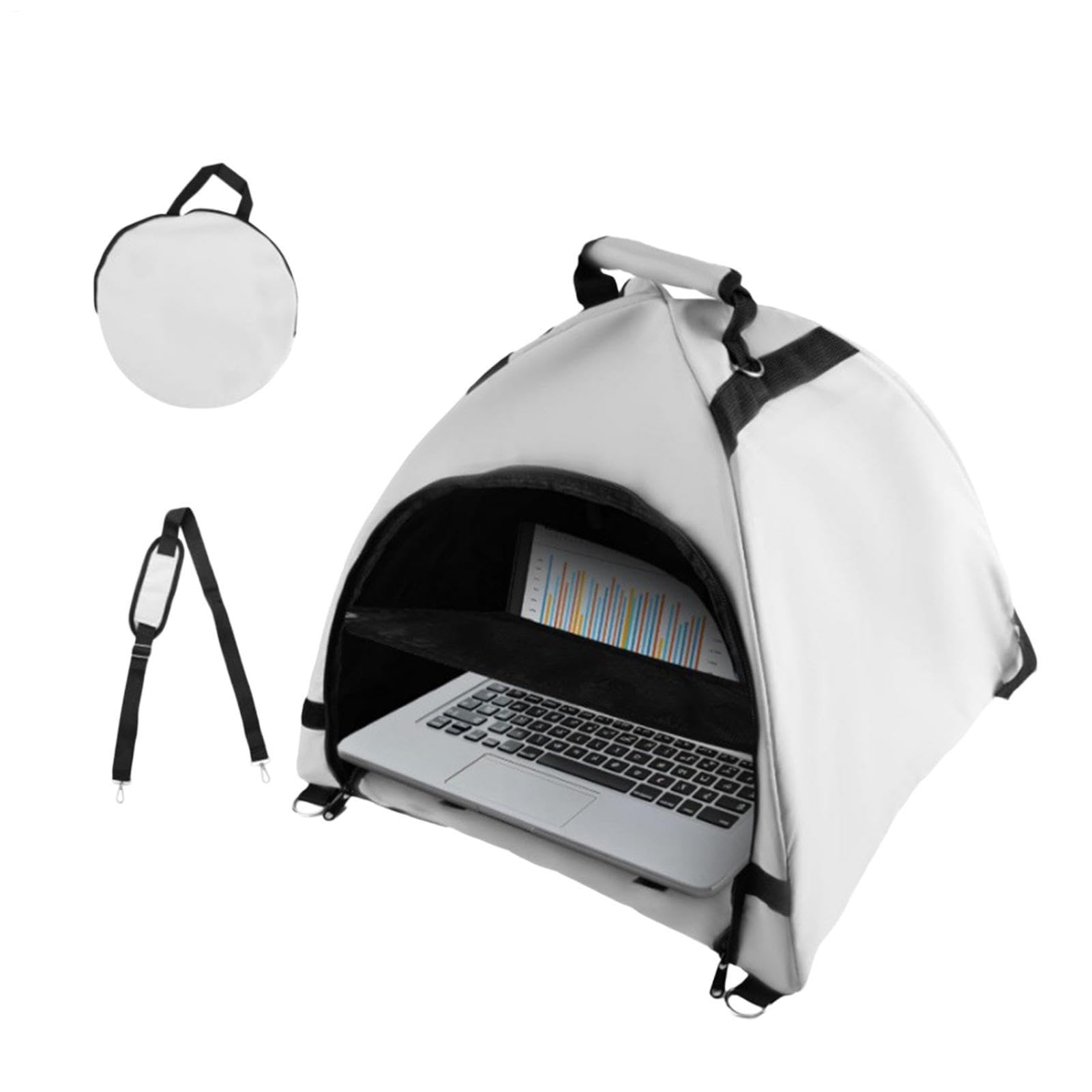 Capucha parasol para portátil con protección térmica y privacidad para viajes y camping 8