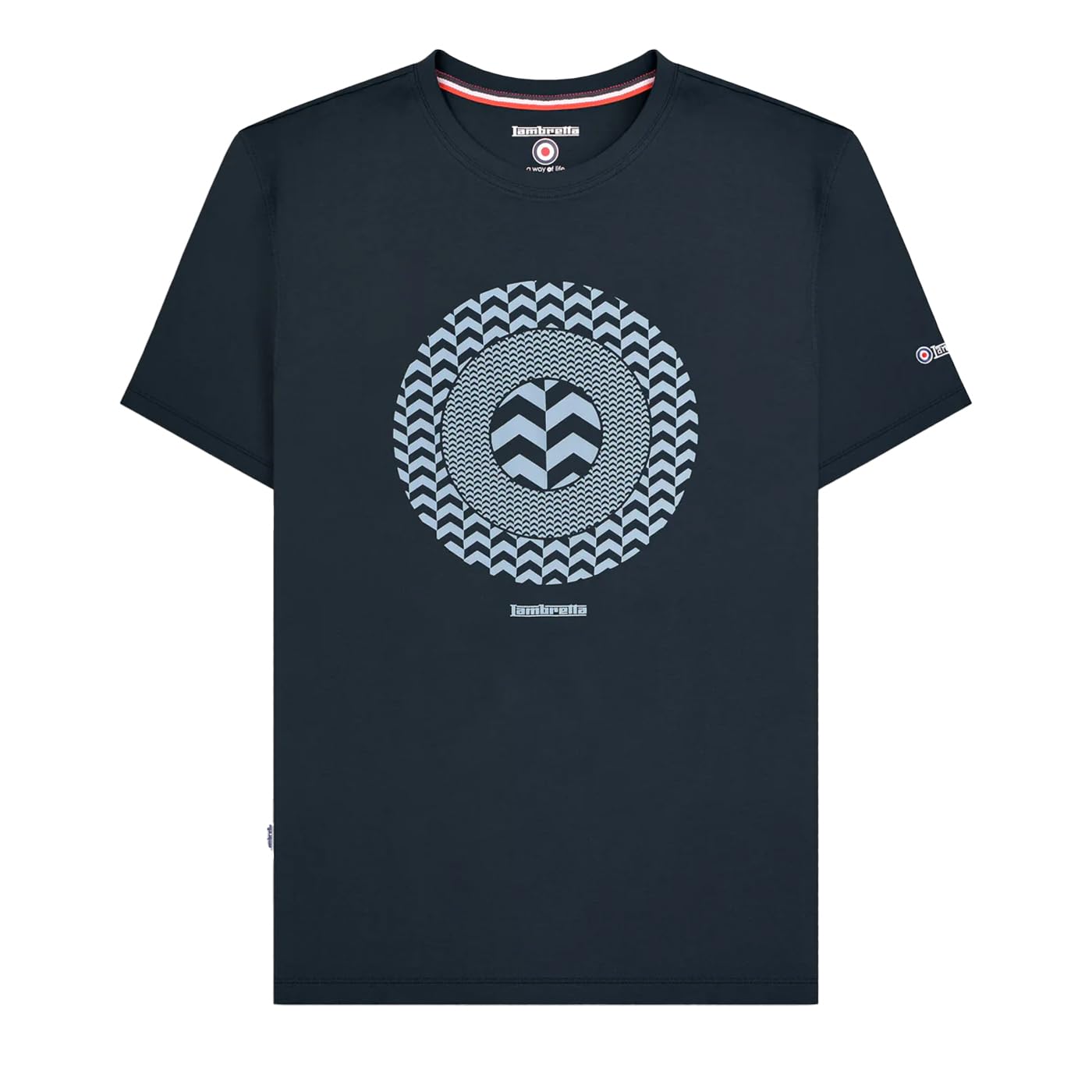 Lambretta Mens Chevron Target Short Sleeve Cotton Graphic T-Shirt - Navy - 4XL