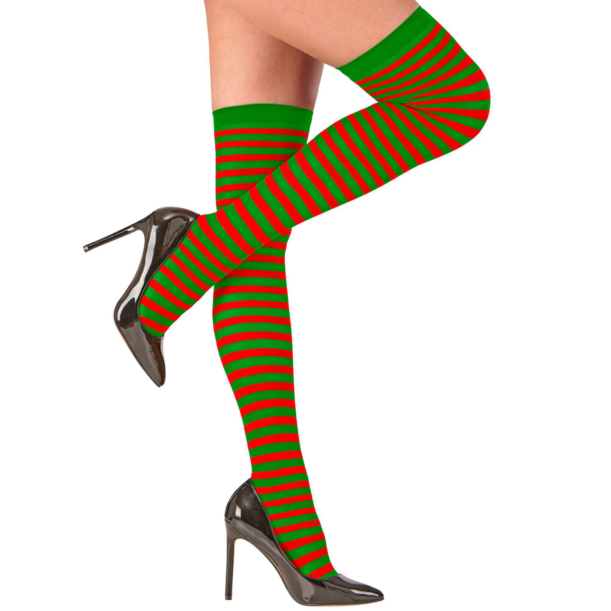 W WIDMANN MILANO Party Fashion - Women's Striped Over Knee Socks, Halloween, Carnival, Theme Parties, 70 DEN