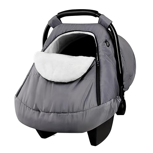 Funda de asiento de automóvil para bebé, toldo de asiento de automóvil para niños y niñas, funda acogedora y cálida, funda impermeable para asiento