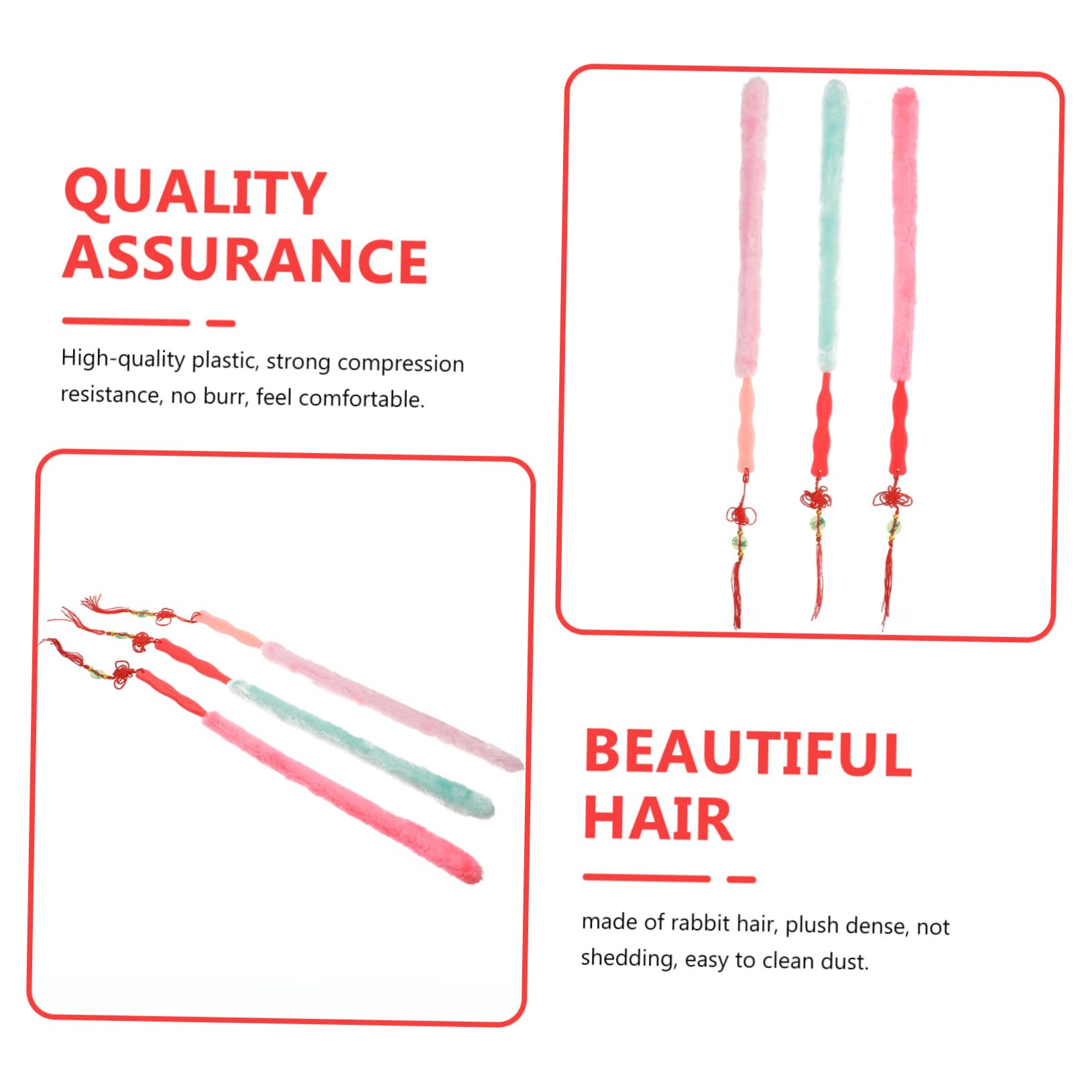 Totority 3pcs Guzheng Cleaning Brush Kit Hair Delicate Cleaning Brush for Musical Instruments Portable