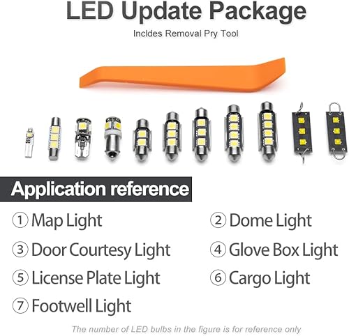 Miniatura 6 de nsautolighting Kit de bombillas interiores LED blancas de 19 piezas para Hummer H2 2003-2009, bombilla de placa de matrícula para guantera de cúpula