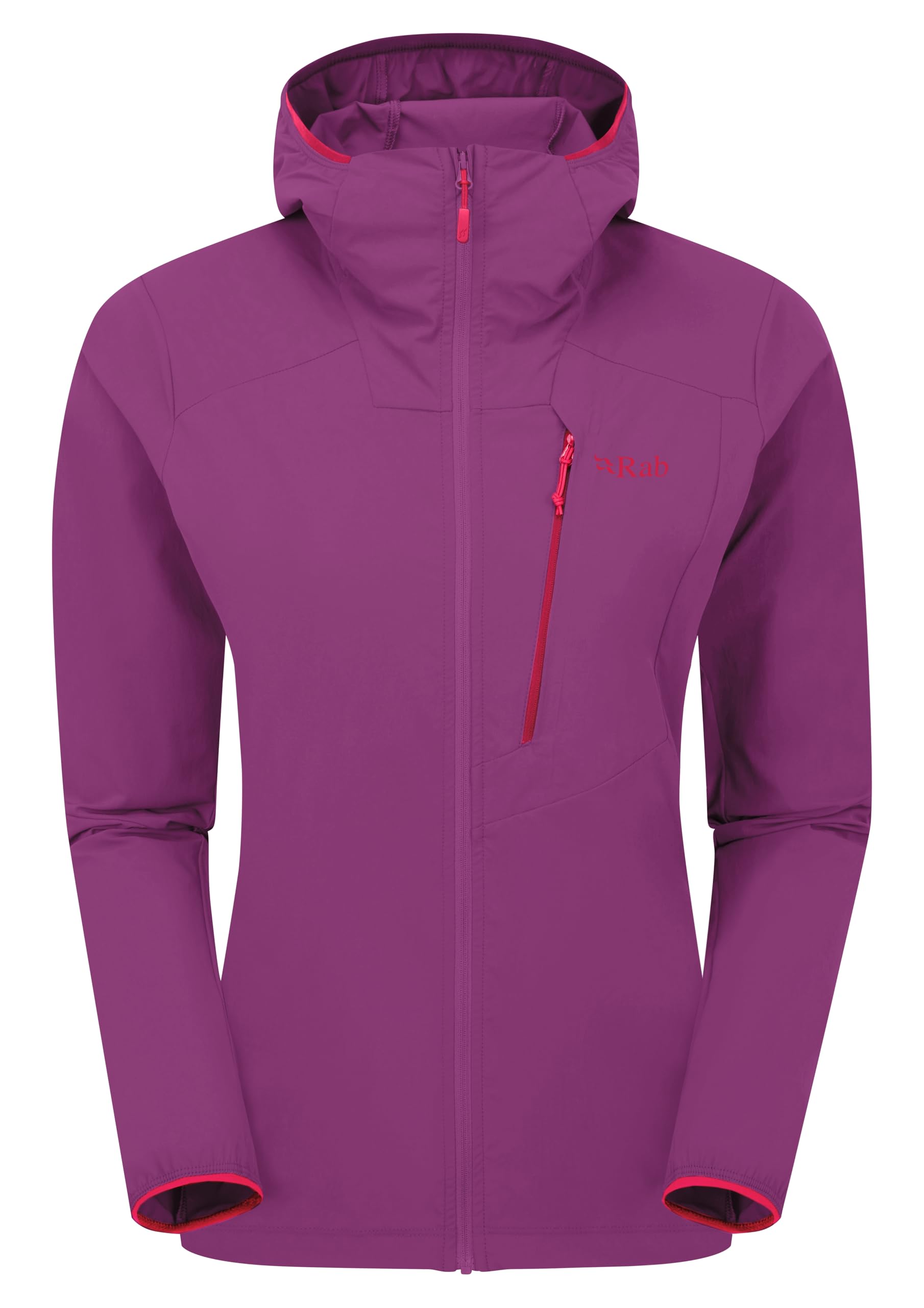 Rab Women's Borealis Alpine Hoody Jacket - Lightweight Water-Repellent Coat for Hiking & Climbing - Plum - 10