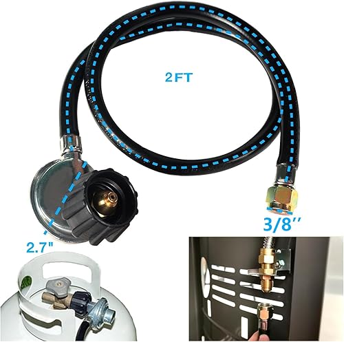 Miniatura 7 de Manguera universal de propano con regulador, regulador de parrilla de gas y piezas de repuesto de manguera para parrilla de gas Weber, parrilla