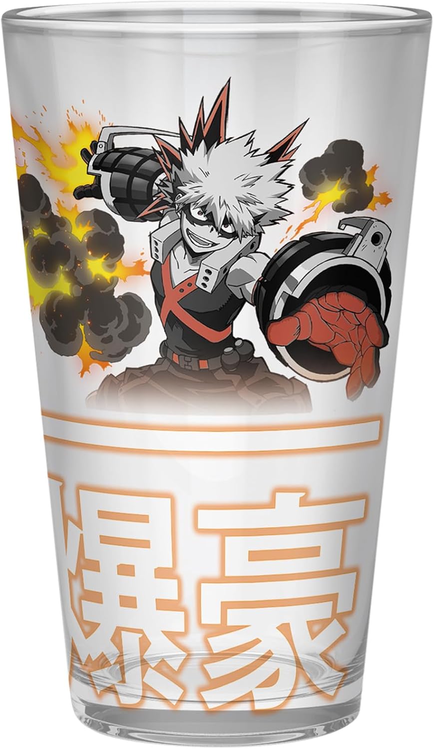 ABYSTYLE MY HERO ACADEMIA Large Glass Izuku & Bakugo Design 16 Fl Oz Anime Manga Drinkware Home & Kitchen Merch