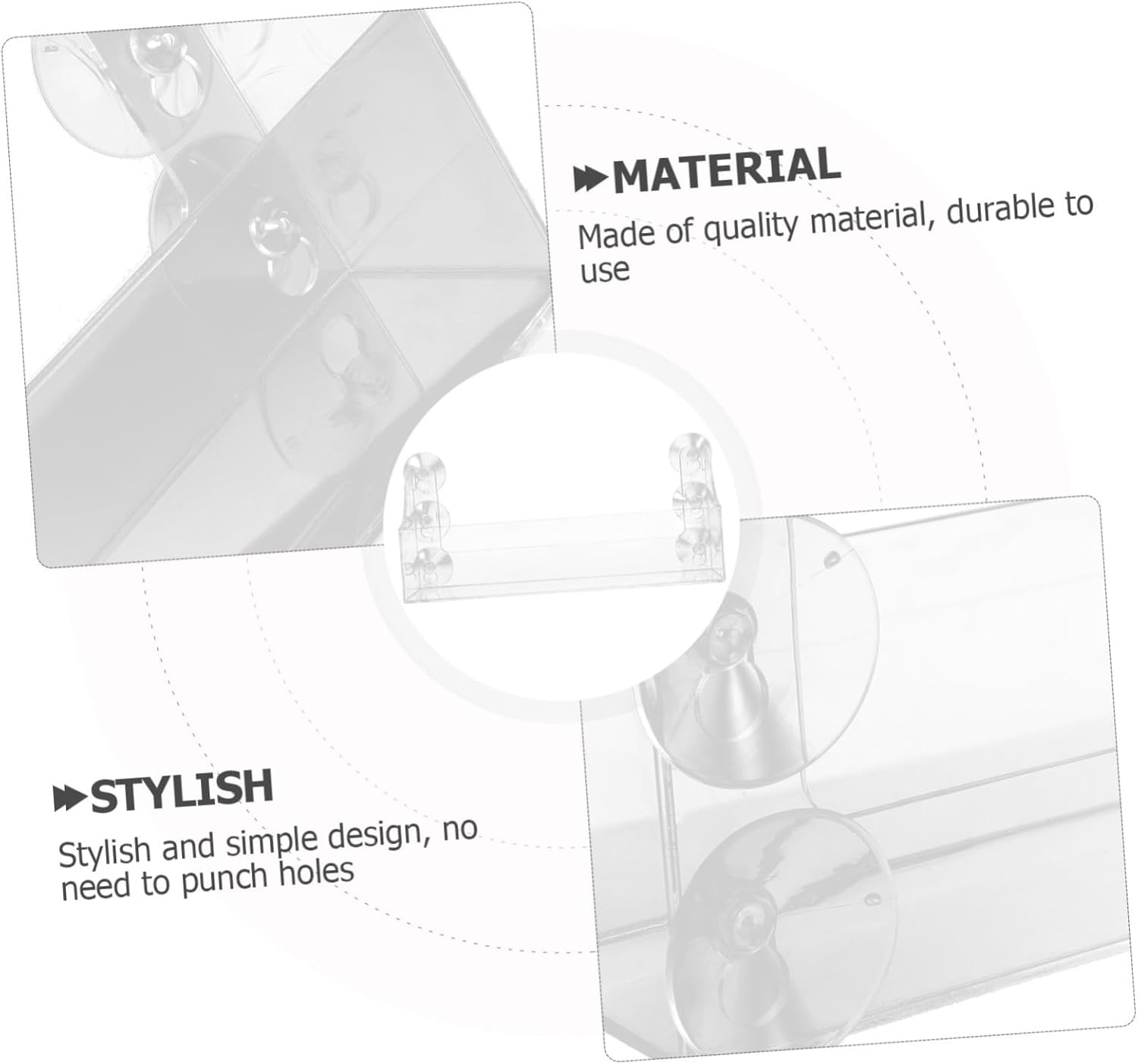 Suction Fridge Door Shelf Organizer - Acrylic Storage Rack with Suction Cups for Refrigerator - Ideal for Holding Spices Oils Jars and More Cooler Door Suction Cup 5