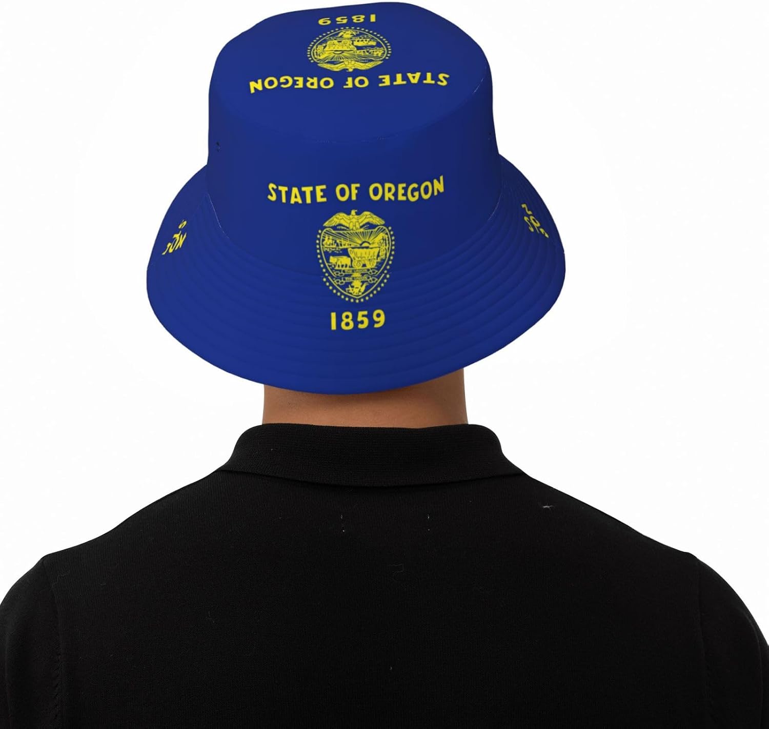 Oregon State Flag Print Winter Bucket Hat Packable Unisex Sun Hat Summer Travel Beach Fishing Cap for Men Women Black