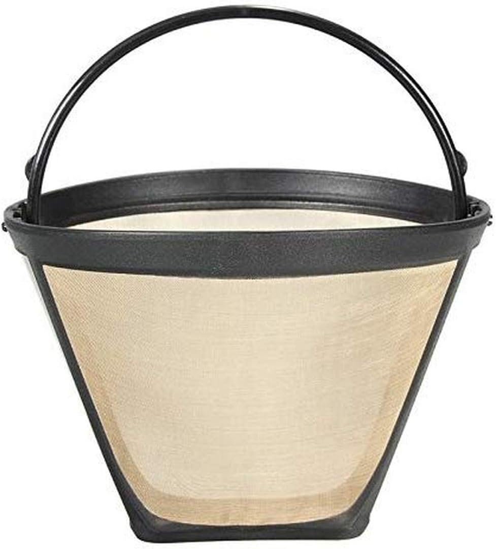 Permanent Reusable #4 Cone Shape Coffee Filter Mesh Basket Gold Tone Coffee Accessories