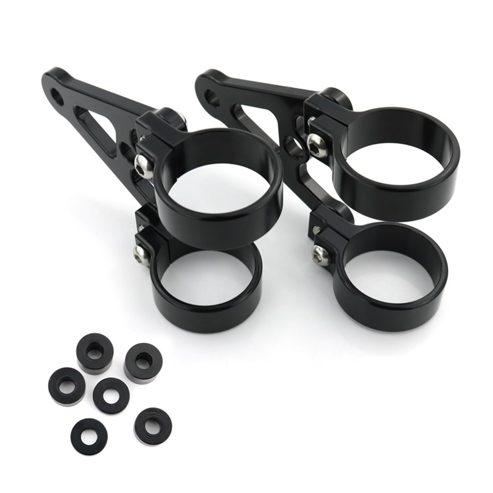 Staffa Montaggio Faro Moto In Alluminio CNC - Regolabile 33-58mm, Per Forcella, Con Guarnizioni