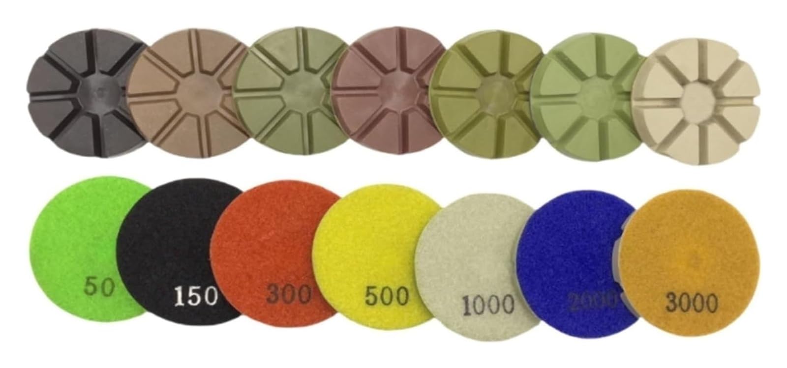 80 mm Siete pasos for pulir, renovar y abrillantar el piso de concreto cemento con disco pulido agua arena diamante .0526