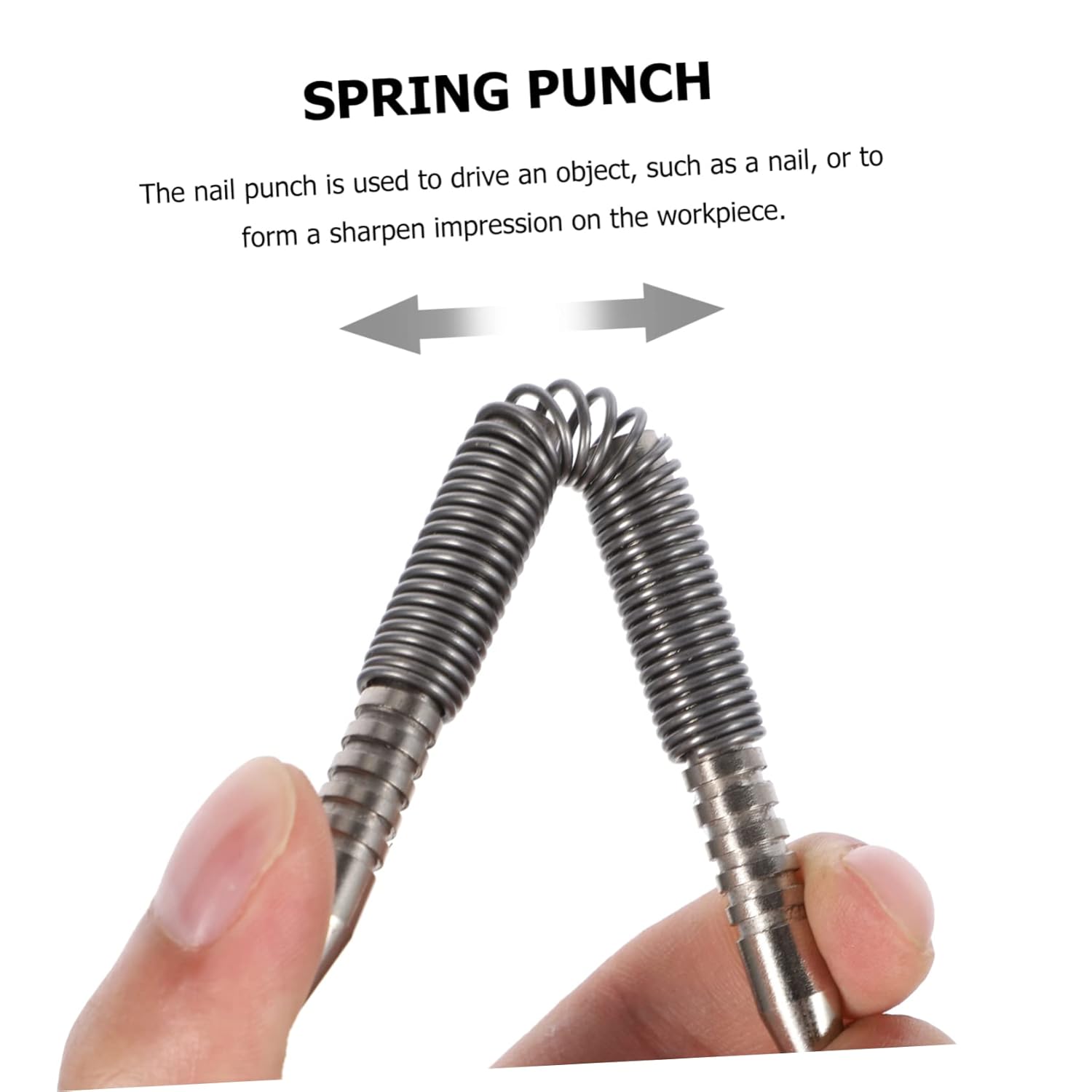 2pcs Spring Nail Set Tool Carbon Steel Center Punch for Wood Metal Glass Lightweight Efficient Nail Punch for Carpentry Finishing Work