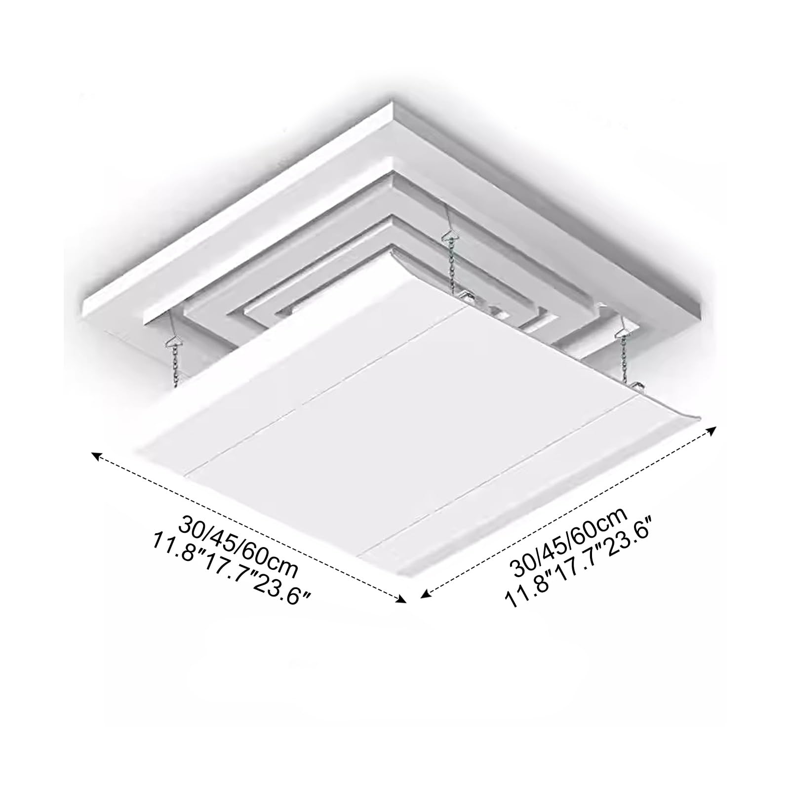 Deflettore del Condizionatore D'Aria for Aria Condizionata Centralizzata a Soffitto Inclinazione Regolabile Installazione Facile Impedisce All'Aria Fredda di Soffiare Dritta(Bianco)(60x60cm)