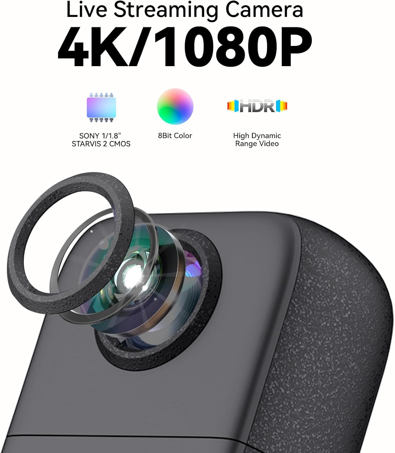 Aicoco StreamCam OnAir 4K/1080P Live Streaming Camera with SONY CMOS sensor and HDR