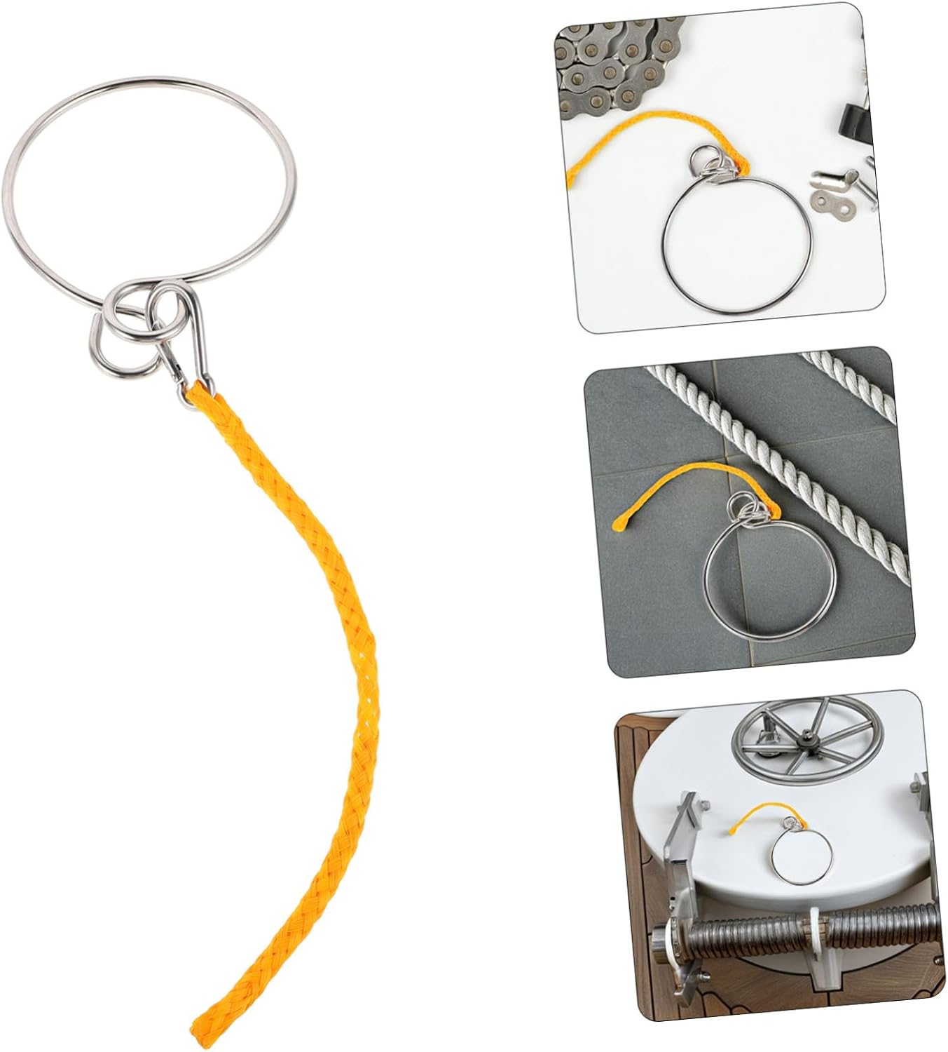 1Set Heavy Duty Stainless Steel Anchor Kit Reliable Anchor Ring Hook Rope Versatile Ship Accessories for Yachts and Fishing Boats