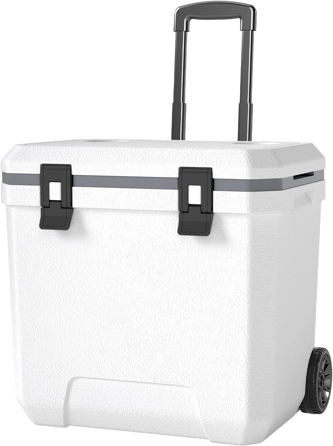 AZOUTDOOR 38/48 Quart Insulated Portable Rolling Cooler with Wheels, Ice Chest Box with Cup Holders Keeps Ice Cold up to Days for Camping, Picnic, Fishing, Boat, Barbecue