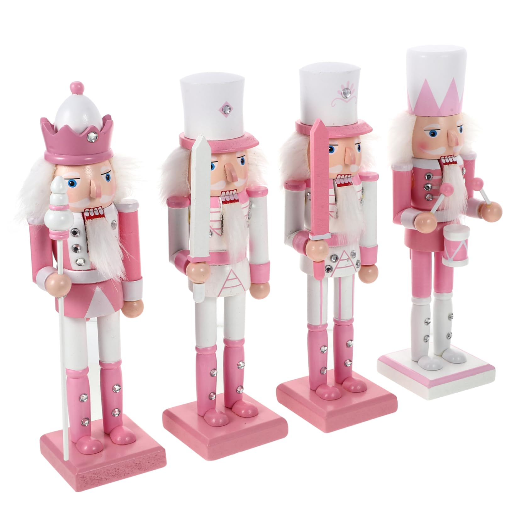 ULTECHNOVO 4pezzi Schiaccianoci Soldato in Legno Decorazione Natalizia Ornamento da Tavolo per Feste di Natale Forniture per Feste Regali per Ragazze Adolescenti