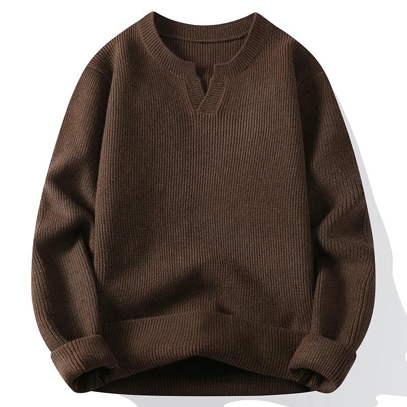 Pull homme col rond tricot chaud classique mode hiver moderne