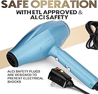Vista 7 de Flat Iron and Blow Bryer Set, 2200W AC Motor Fast Drying Low Noise Ionic Hair Dryer with Diffuser Nozzle Concentrator Comb for Women Curly Straight