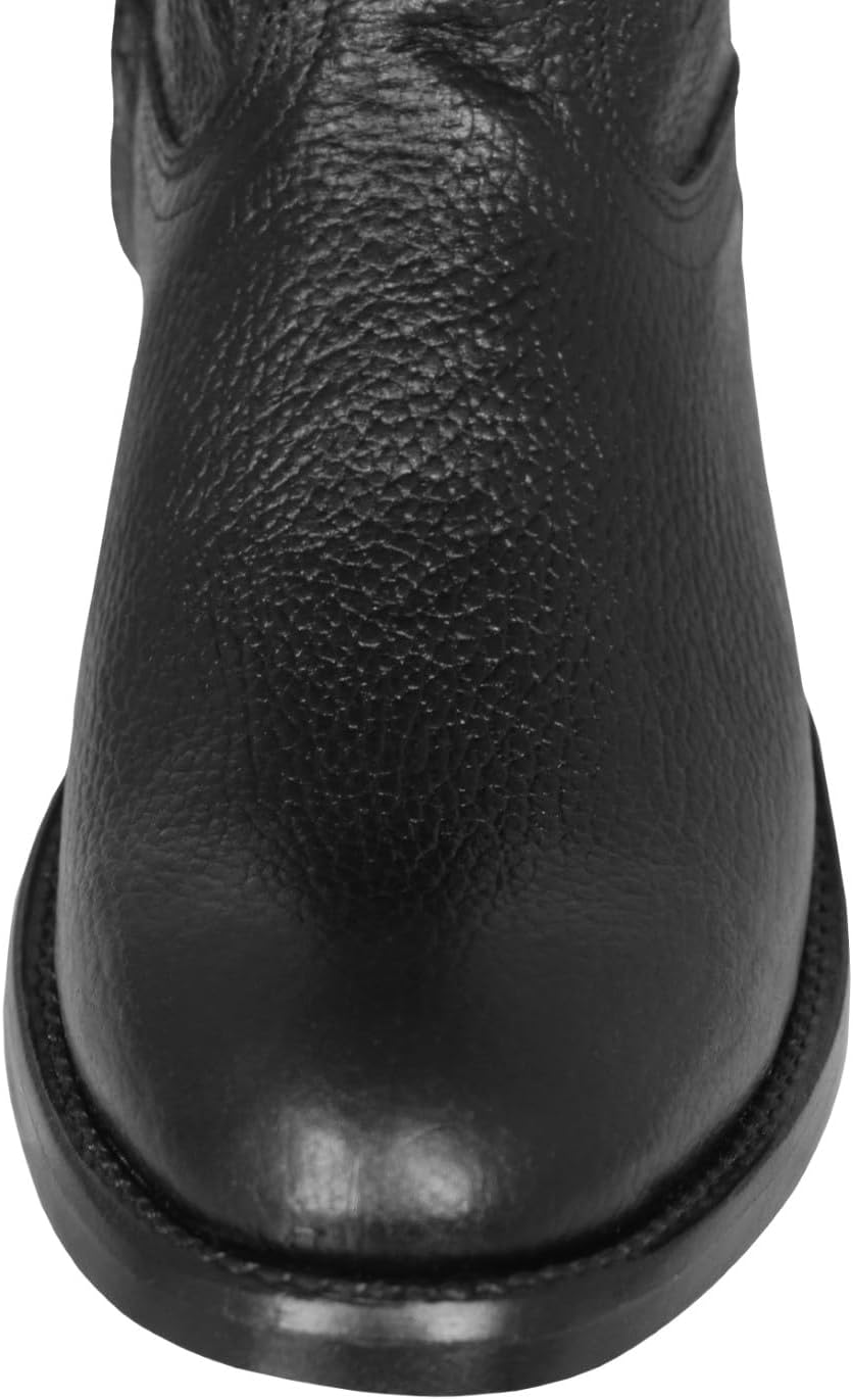 Mens Black Western Dress Cowboy Boots Leather Zipper Roper Toe - Image 4
