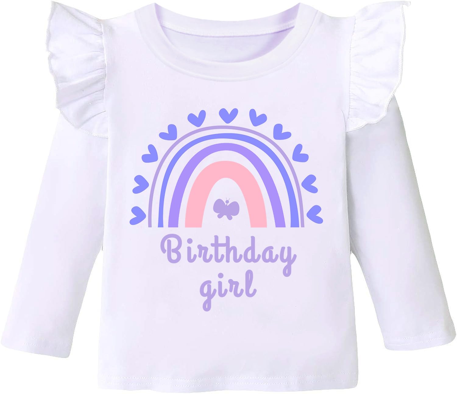 DHASIUE Geburtstag Mädchen Shirt Kleinkind Baby Mädchen Einhorn T-Shirt Geburtstag Tee Outfit Fliege Langarm Top Kleidung