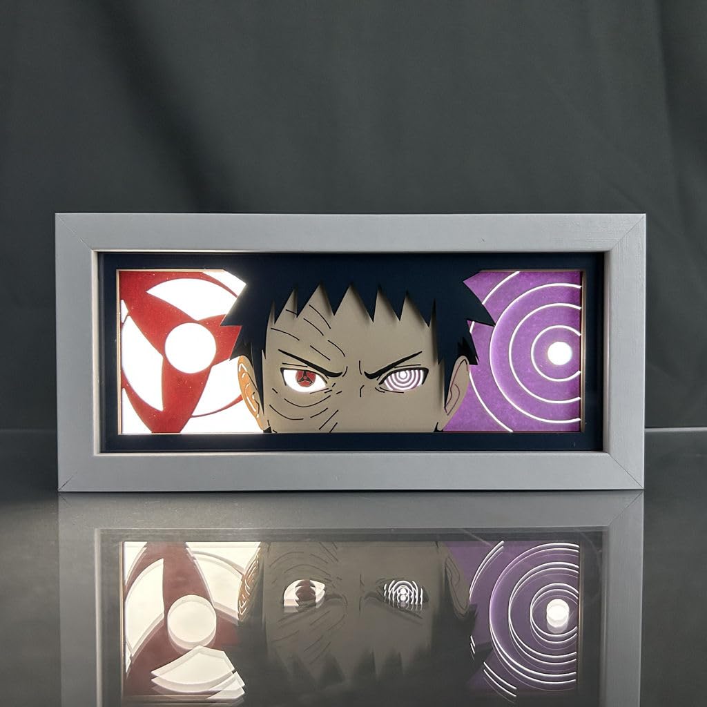 Hongjieya Anime Lamp Uchiha Obito Figure for RGB Led Light 16-Color Changing Atmosphere Light Bedroom Decor Gift