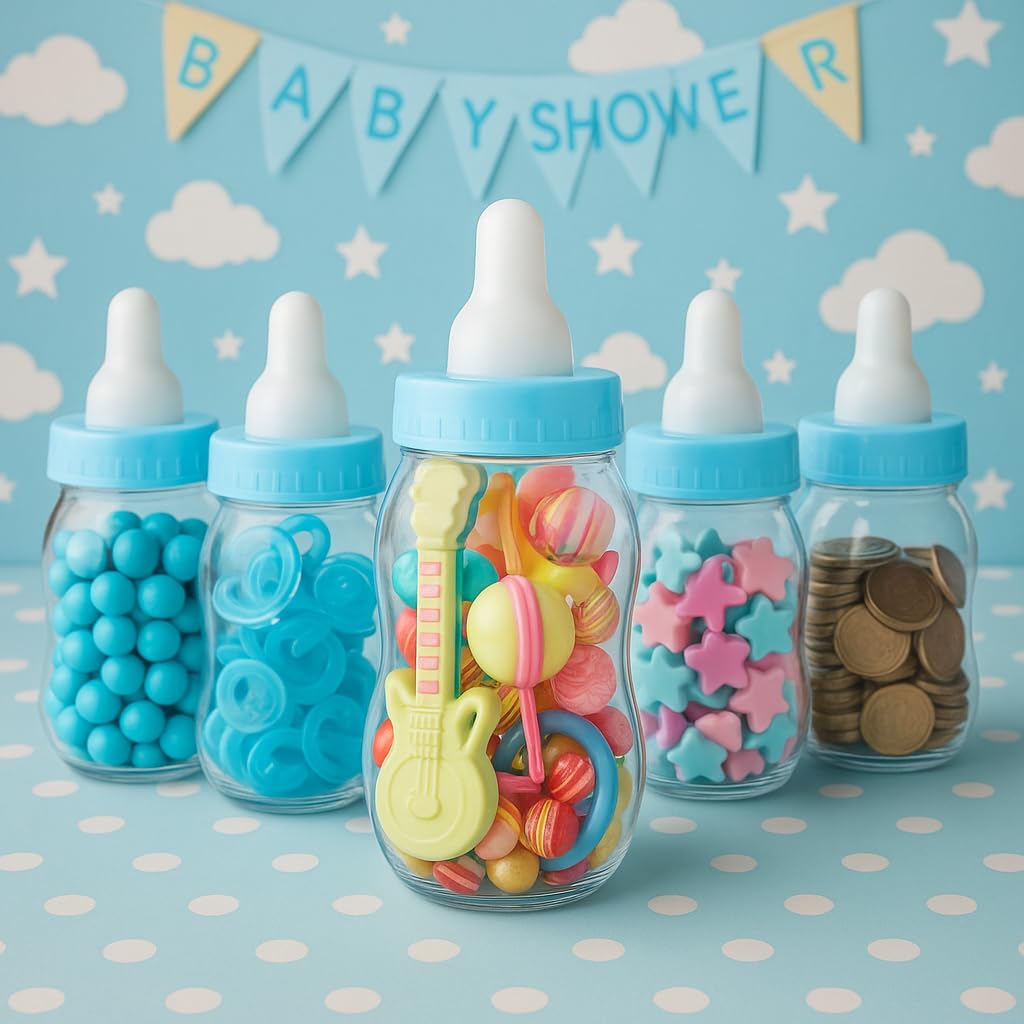 Plastic Baby Bottle 11 Jumbo Blue Large Fillable Baby Shower