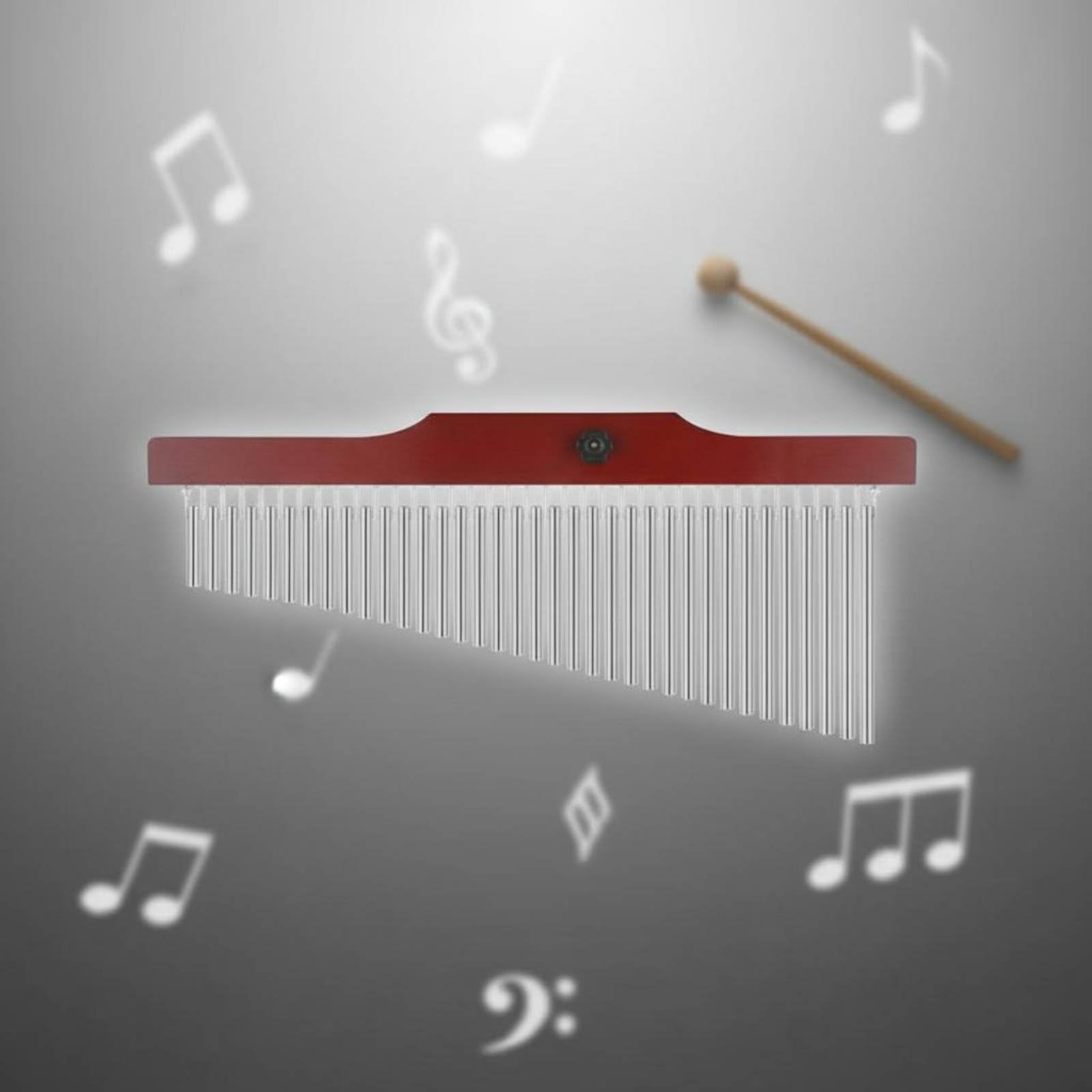Plata Campana de Viento Barras Instrumento de Percusión Orquesta Chimes 36 Barras Tubos de Aleación de Aluminio Barra de Madera Sonido Resplandeciente, Dorado