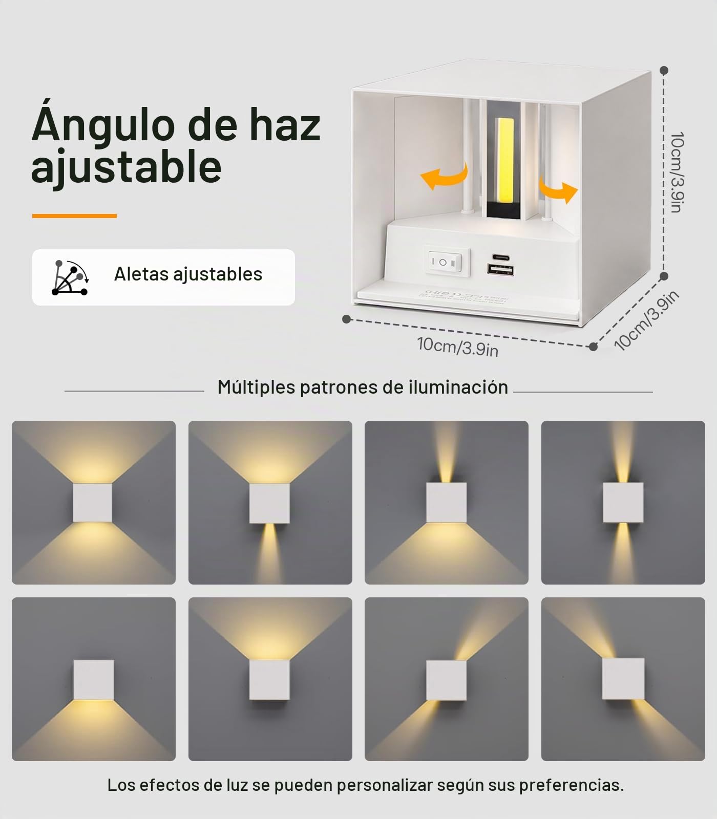 2 Piezas Lampara de Pared Interior con Detector de Movimiento, 3600mAh Batería Aplique de Pared Recargable USB, 6W LED Lámpara Pared Sin Cable, 3000K Lámpara Magnetica para Dormitorio Pasillo, Blanca